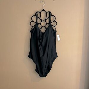 Large, New, black old navy one piece bathing suit